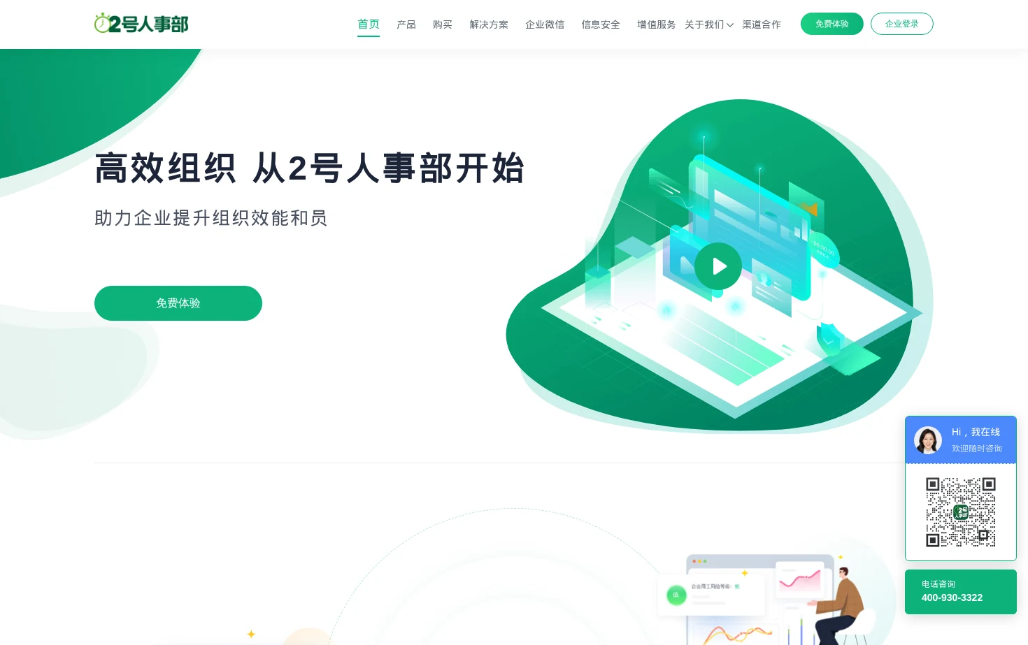 2号人事部HRSaaS软件 页面快照
